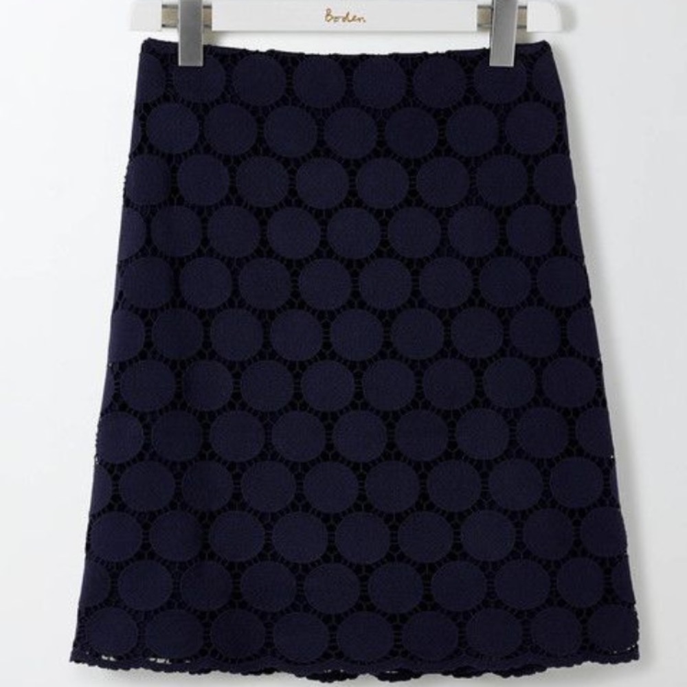 ⭐️ Boden Arabella Lace Scalloped Hem Skirt EUC